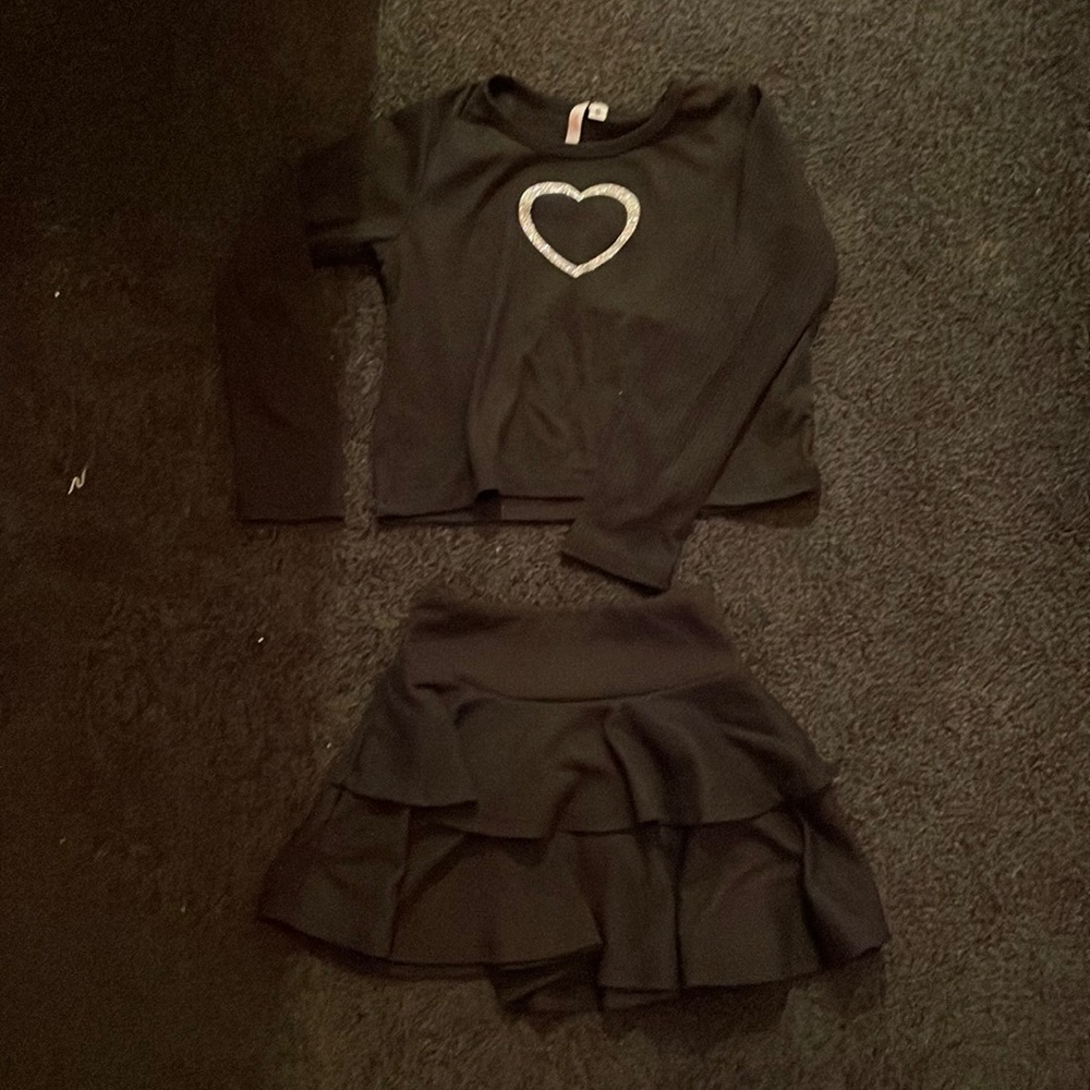 Matching long sleeve and skirt outfit